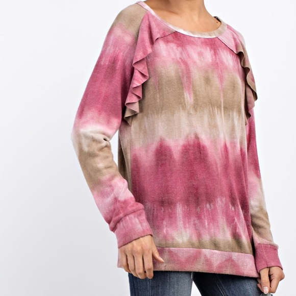 🌟Sale🌟Tie Dye Ruffle Top - Picture 2 of 11